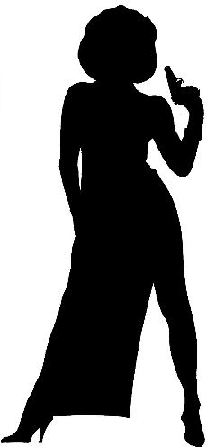 Deko-Aufsteller 007- & Bondgirl -Silhouetten "Gloria", lebensgroß